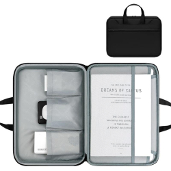 Sacoche Pour Ordinateur Portable 13 À 14 Pouces En Similicuir Imperméable Ouverture À 180° Compartiment Principal Doublé