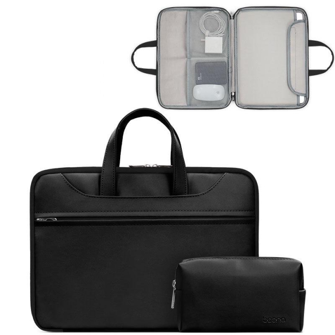 Sacoche Pour Ordinateur Portable 13 Pouces En Cuir PU Imperméable Ouverture 180 Degrés Doublure Suédée - www.yonis-shop.com