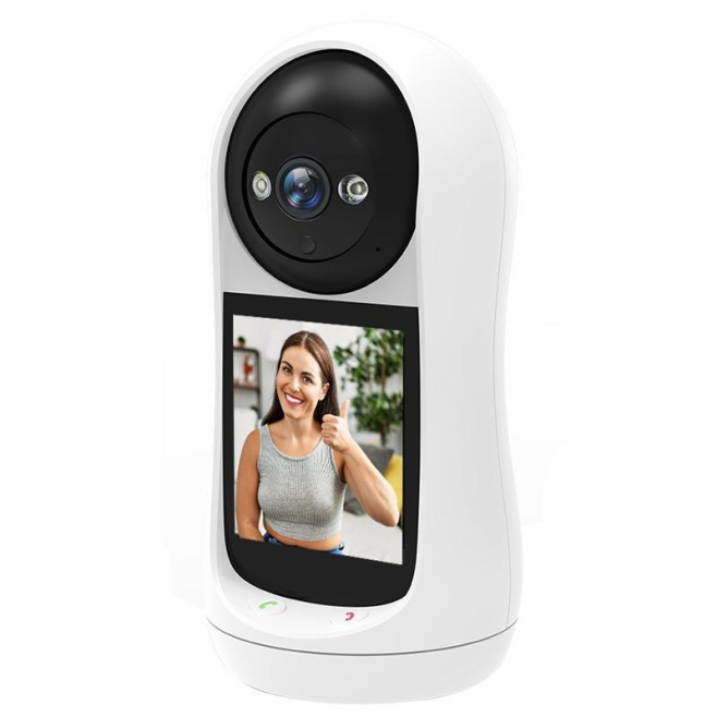 Caméra De Surveillance Intérieure Pour Seniors Et Enfants 3MP Avec Appel Vidéo Et Écran IPS 2,8 Pouces Vision Nocturne Détect...