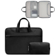 Sacoche Ordinateur Portable 14 Pouces Imperméable En Similicuir Ouverture À 180° Doublure Suédée Sangle Arrière