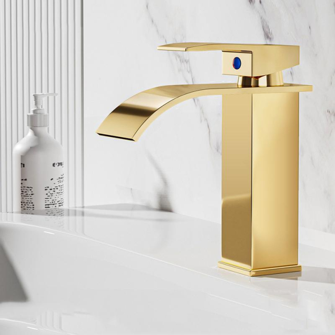 Robinet Mitigeur De Lavabo Cascade Eau Chaude Et Froide En Acier Inoxydable 304 Sans Éclaboussures Cartouche Céramique - www....
