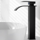 Robinet Mitigeur Lavabo Cascade Eau Chaude Froide Noir Haut En Inox 304 À Cartouche Céramique