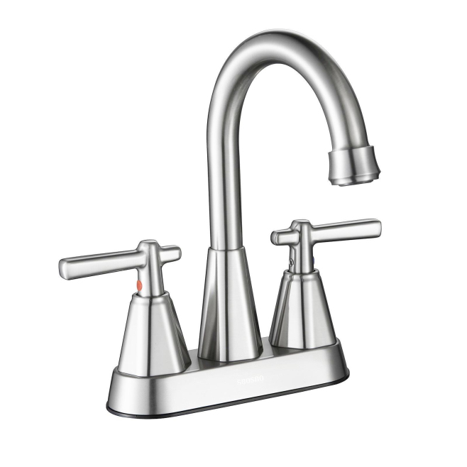 Robinet De Lavabo À Deux Trous Avec Double Commande Eau Chaude Froide Mitigeur Céramique Anti-Goutte Bec Mousseur 32 À 45 Mm ...