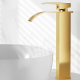 Robinet Mitigeur De Lavabo À Cascade Eau Chaude Et Froide Inox 304 Cartouche Céramique Rose Gold 30 Cm
