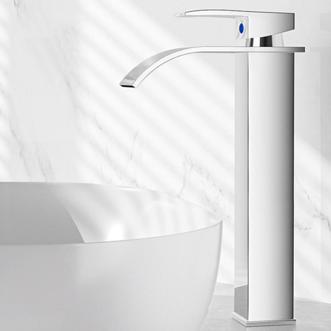 Robinet Mitigeur De Lavabo Cascade Eau Chaude Froide En Inox 304 À Cartouche Céramique Bec Large Anti Éclaboussures 18 Ou 30 ...