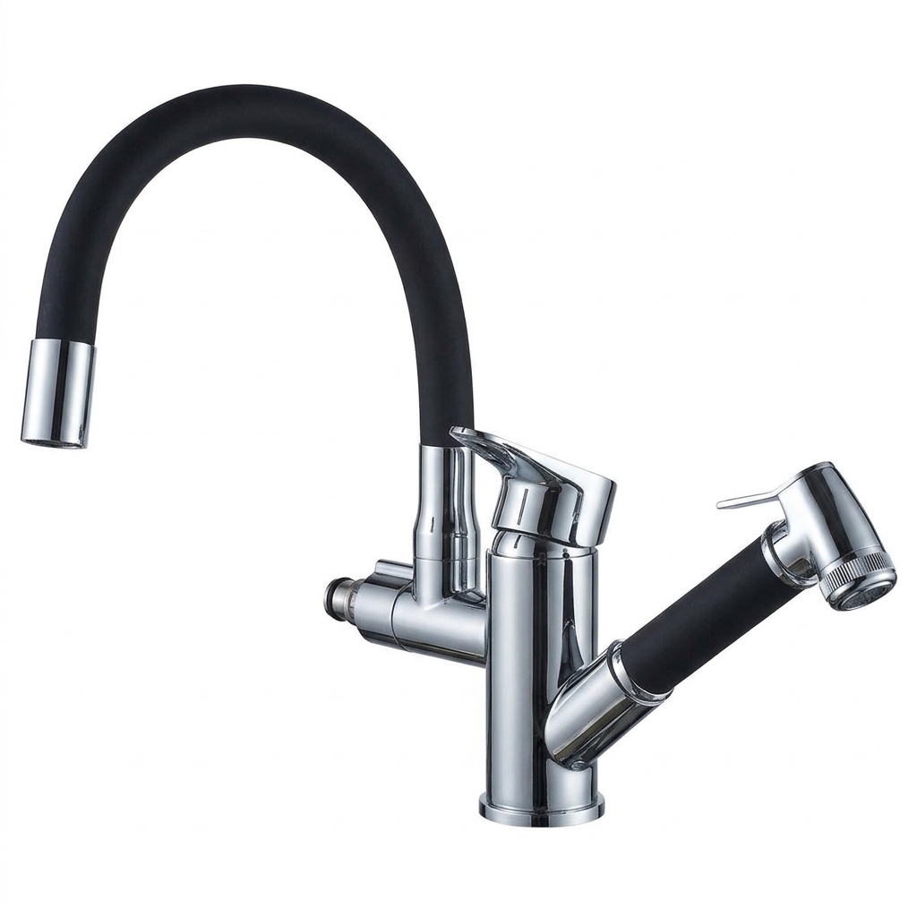 Robinet De Cuisine Extractible Eau Chaude et Froide Rotation 720° Tuy