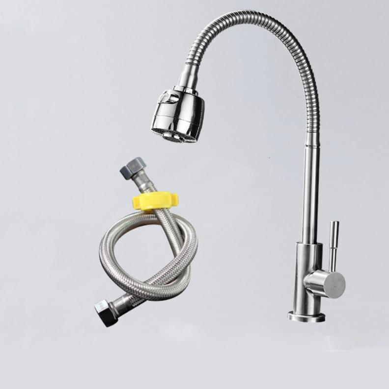 Robinet de Lavabo à Bec Rotatif 360° Double Sortie Économie d'Eau - Y