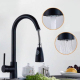 Robinet De Cuisine Extractible Eau Chaude Et Froide Rotation 360° Cartouche Céramique Économie D’Eau Finition Inox Noir