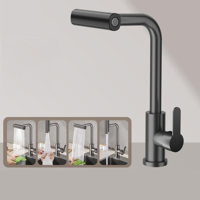 Robinet De Cuisine Monotrou Pour Évier Eau Chaude Et Froide À 4 Modes Avec Rotation À 360 Degrés Et Corps En Laiton - www.yon...