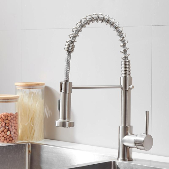 Robinet De Cuisine Cuivre Eau Chaude Et Froide Douchette Filtrante Rotation 360° Double Jet Avec Flexibles 50 Cm - www.yonis-...