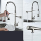 Robinet De Cuisine À Ressort Orientable En Laiton Brossé Pour Eau Chaude Et Froide À Deux Jets - www.yonis-shop.com