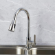 Robinet De Cuisine Extractible En Inox À Double Jet Rotation À 360° Eau Chaude Et Froide Cartouche Céramique