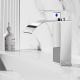Robinet Mitigeur De Lavabo Eau Chaude Froide Bec Cascade En Acier Inoxydable 304 Cartouche Céramique Deux Hauteurs 18 Ou 30 Cm
