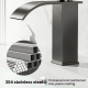 Robinet Mitigeur De Lavabo Eau Chaude Froide Bec Cascade En Acier Inoxydable 304 Cartouche Céramique Deux Hauteurs 18 Ou 30 C...