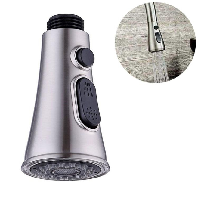Douchette De Robinet De Cuisine Avec Bouton Pause Économie D’Eau Raccord G 1/2 En ABS Plaqué - www.yonis-shop.com