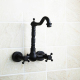 Robinet Mural De Lavabo Mélangeur Eau Chaude Et Froide En Cuivre Finition Laiton Noir Antique - www.yonis-shop.com