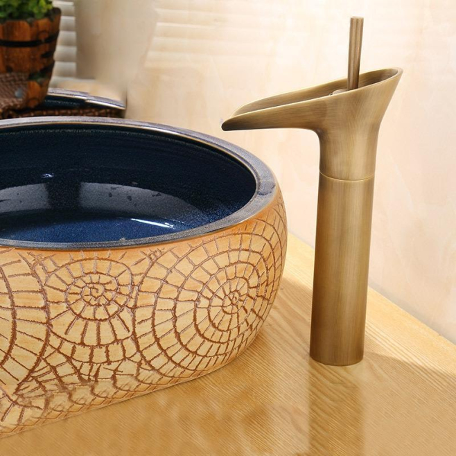 Robinet De Lavabo Cascade Eau Chaude Et Froide En Laiton Débit Fluide Résistant À L’Eau Installation 3,2 À 4 Cm - www.yonis-s...
