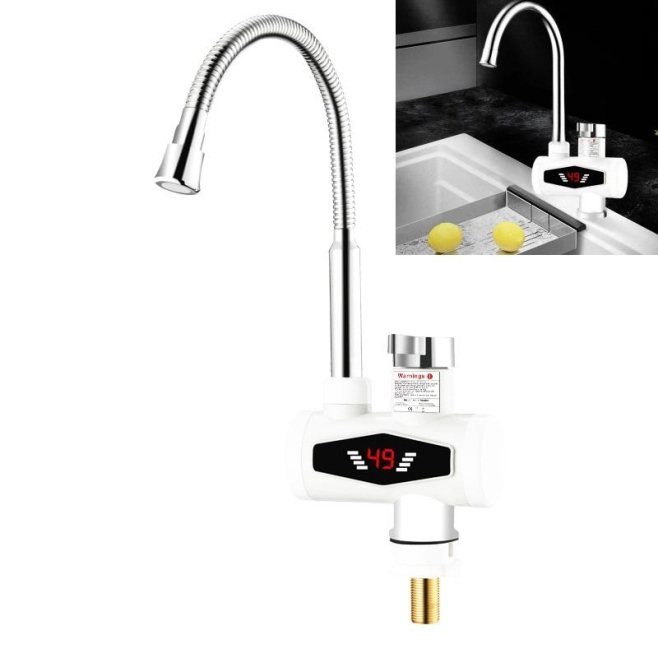 Robinet Électrique Chauffe-Eau Instantané Cuisine 3000W Affichage Numérique Température Eau Chaude Et Froide IPX4 - www.yonis...