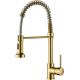 Robinet Mitigeur De Cuisine À Douchette Extractible Ressort Flexible 2 Jets Acier Inoxydable Noir Brossé