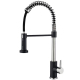 Robinet Mitigeur De Cuisine À Douchette Extractible Ressort Flexible 2 Jets Acier Inoxydable Noir Brossé - www.yonis-shop.com