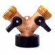 Répartiteur De Robinet 2 En 1 Pour Eau Domestique Avec Vanne De Contrôle En Acier Inoxydable Corps En Cuivre - www.yonis-shop...