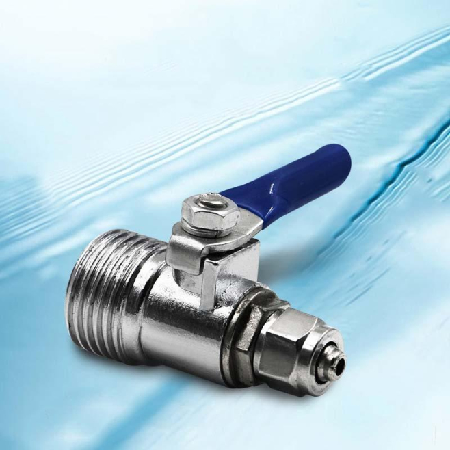 Vanne À Bille Réductrice 4 Vers 2 Points Pour Purificateur D’Eau En Alliage Filetage Extérieur 1/2 Et Étanchéité Par Serrage ...