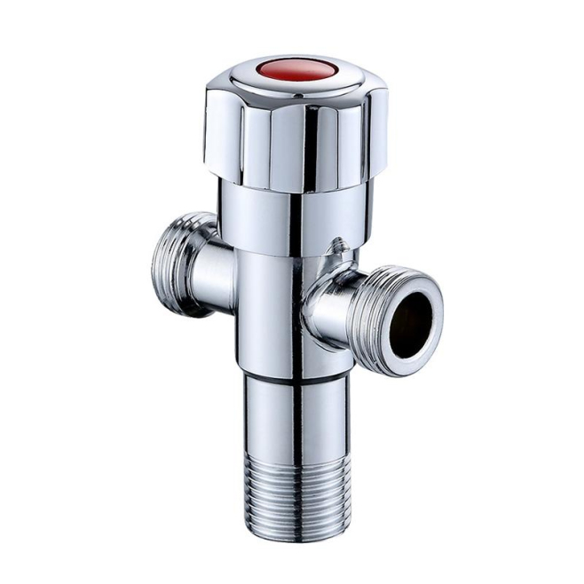 Robinet D’Arrêt D’Angle Double Sortie En Acier Inoxydable 1 Entrée 2 Sorties Électroplaqué Pour Cuisine Salle De Bain Et Douc...
