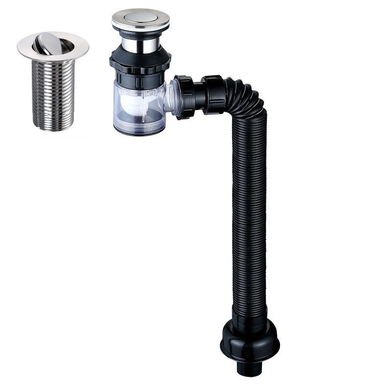Siphon de Lavabo en Inox Anti Odeurs Sortie Latérale Orientable à 360