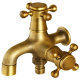 Robinet De Machine À Laver En Cuivre À Eau Froide Raccordement Simple Finition Polie Style Antique 0,5 Kg