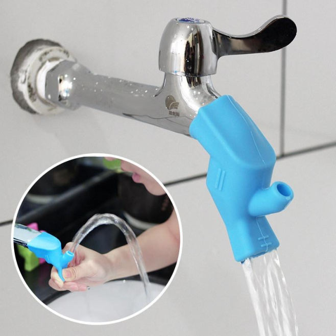 Extension De Robinet En Silicone Pour Lavage Des Mains Des Enfants 2 En 1 Portable Anti Éclaboussures Lavage De Bouche Sans G...