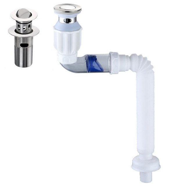 Siphon De Lavabo Anti-Odeurs En Inox Avec Bonde Orientable À 360° Panier Filtrant Et Nettoyage Facile - www.yonis-shop.com