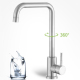 Robinet Pour Évier Rotatif Eau Chaude Et Froide En Acier Inoxydable 304 Cartouche Céramique Finition Brossée - www.yonis-shop...