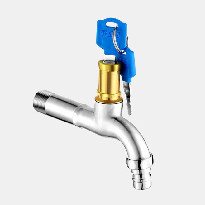 Robinet Extérieur Antivol À Clé Avec Bec Long Amovible En Inox 304 Anticorrosion Pour Lavage - www.yonis-shop.com