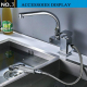 Robinet Mitigeur De Cuisine En Cuivre Monotrou Pour Eau Chaude Et Froide Avec Douchette Extractible Et Bec Pivotant À 360° - ...
