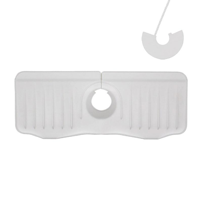 Tapis Évier Pour Robinet Anti Éclaboussures En Silicone Avec Évacuation Rapide Et Bord Étanche 37x14,7x2 Cm - www.yonis-shop.com