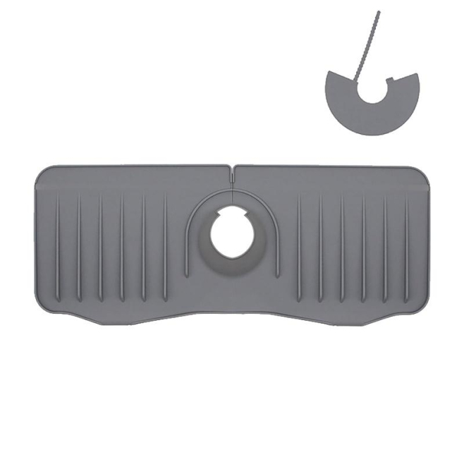 Tapis Évier En Silicone Anti Éclaboussures Avec Drainage Et Bord Imperméable 37x14,7x2 cm Lavable Au Lave Vaisselle - www.yon...