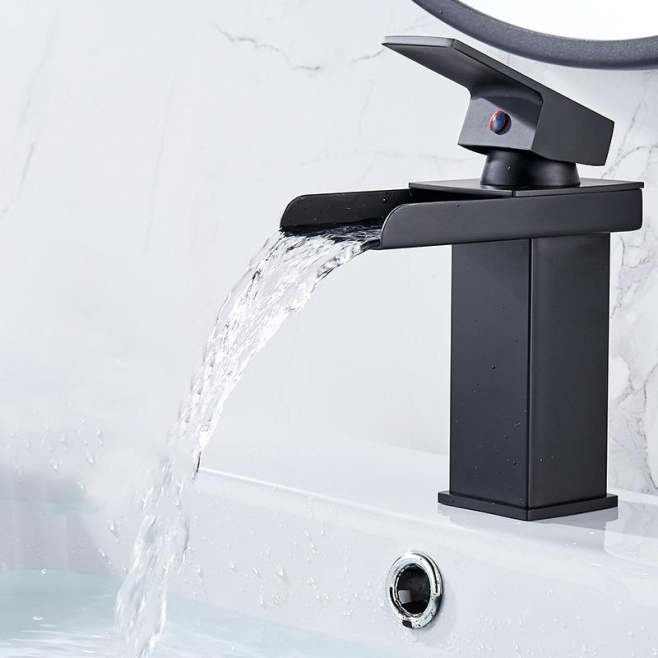Robinet De Lavabo Col De Cygne Large Monotrou Avec Cartouche Céramique Anti Éclaboussures Résistant À La Rouille - www.yonis-...