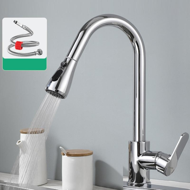 Robinet De Cuisine Extractible Eau Chaude Froide Avec Affichage Numérique Sans Pile Corps En Cuivre - www.yonis-shop.com