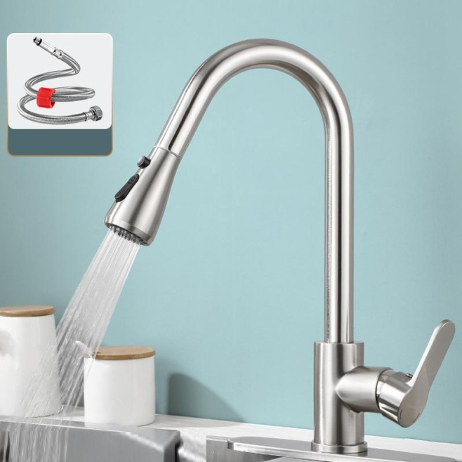 Robinet De Cuisine Extractible Eau Chaude Et Froide Avec Affichage Numérique Sans Pile Et Douchette Rétractable - www.yonis-s...