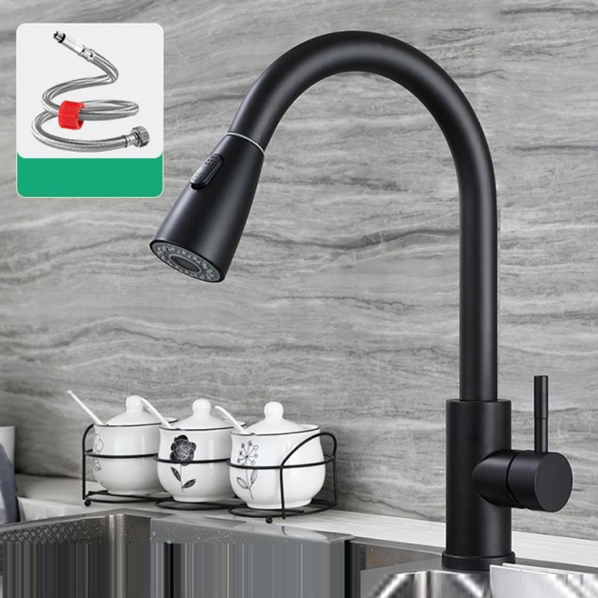 Robinet De Cuisine Extractible Eau Chaude Et Froide Avec Affichage Numérique Sans Pile Et Douchette Rétractable - www.yonis-s...