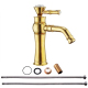 Robinet De Lavabo Eau Chaude Et Froide Doré En Cuivre Bec Court Avec Cartouche Céramique Et Mousseur Économiseur D Eau - www....
