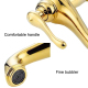 Robinet Mitigeur De Lavabo Eau Chaude Et Froide En Cuivre Doré Style Rétro Avec Mousseur Fin Modèle Court - www.yonis-shop.com