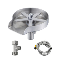 Lave-Verres Automatique Haute Pression Pour Évier Avec Buse Multi-Angle Et Tuyau Souple 80 Cm