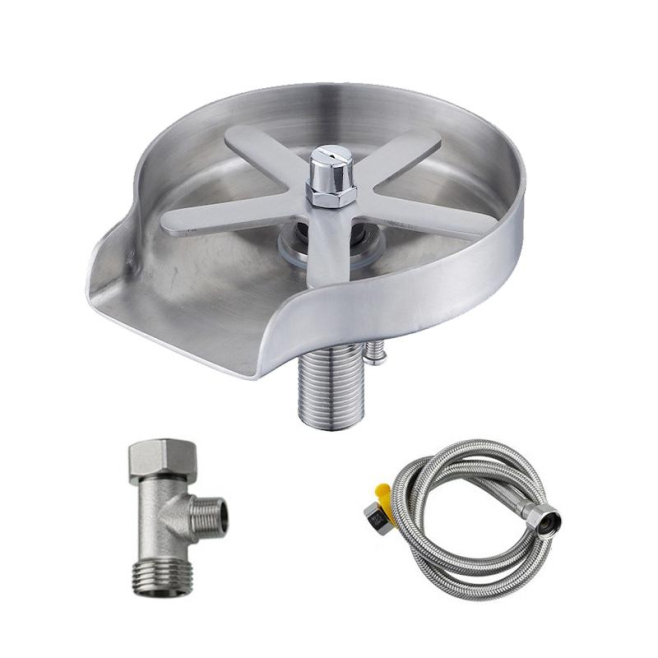 Lave-Verres Automatique Haute Pression Pour Évier Avec Buse Multi-Angle Tuyau Souple 80 cm Installation Universelle 4 Points ...