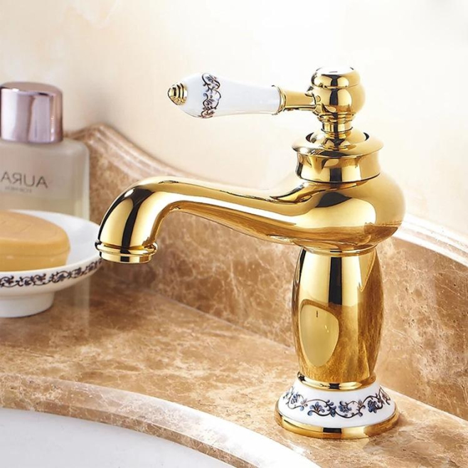 Robinet De Lavabo Salle De Bains Court Mitigeur Cuivre Eau Chaude Et Froide Bulleur Économiseur D’Eau Cartouche Céramique Fin...