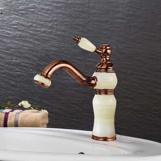 Robinet De Lavabo Eau Chaude Et Froide En Cuivre Or Rose À Rotation 360 Degrés Anti Fuite - www.yonis-shop.com