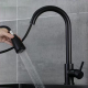 Robinet Mitigeur De Cuisine Extractible 3 Jets 360° En Inox 304 Noir Eau Chaude Et Froide Extension 45 Cm - www.yonis-shop.com