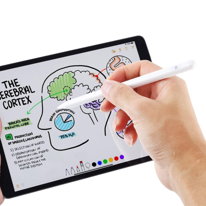 Stylet Capacitif Actif Pour iPad Pointe 1.7 Mm Anti-Touches Accidentelles Remplaçable Autonomie 10 À 12 h - www.yonis-shop.com
