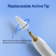 Stylet Actif Pour iPad 2018 Et Plus Avec Rejet De Paume Sensibilité À L’inclinaison Pointes Remplaçables Et Recharge USB-C - ...