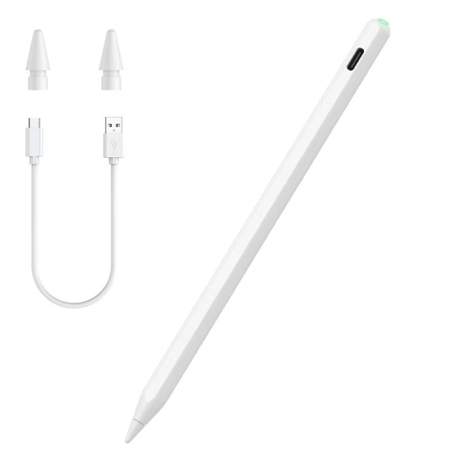 Stylet Actif Pour iPad Dès 2018 Pour Écriture Pointe Remplaçable Sensibilité À L’Inclinaison Recharge USB Type C - www.yonis-...
